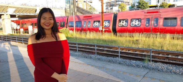 Woman in red